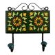 Forest Green Yellow Floral Tiles Hooks